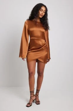 Draped Satin Dress -Na-Kd nakd draped satin dress 1018 010133 0261 22938