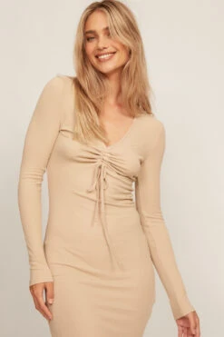 NA-KD Drawstring Detail Midi Dress -Na-Kd nakd drawstring detail midi dress 1018 008704 0005 04g r