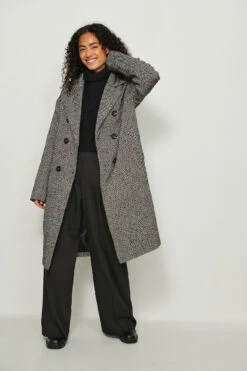 NA-KD Dropped Shoulder Herringbone Coat