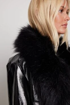Faux Fur Detailed Cropped Jacket -Na-Kd nakd faux fur detail cropped jacket 1018 009817 0002 0846