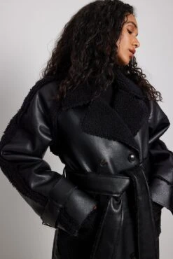 Faux Sherling Coat -Na-Kd nakd faux sherling coat 1711 000071 0002 26690