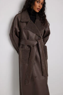 Faux Sherling Coat -Na-Kd nakd faux sherling coat 1711 000071 0017 26272