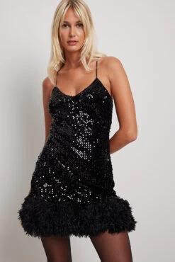 Feather Sequin Mini Dress -Na-Kd nakd feather sequin mini dress 1017 001926 0002 0094