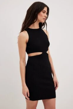 NA-KD Fine Knitted Cut Out Detail Mini Dress -Na-Kd nakd fine knitted cut out detail mini dress 1100 007090 0002 17544