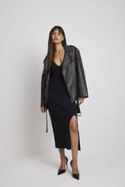 NA-KD Fine Knitted Waist Detail Midi Dress -Na-Kd nakd fine kntted waist detail midi dress 1100 006695 0002 10200