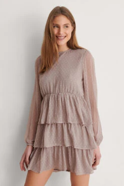 Flounce Dobby Mini Dress -Na-Kd nakd flounce dobby mini dress 1014 001135 0368 01j