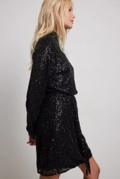 Flowy Belted Sequin Dress -Na-Kd nakd flowy belted sequin dress 1017 002000 0002 0663