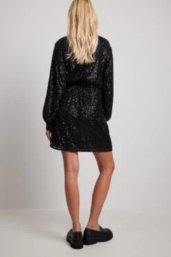 Flowy Belted Sequin Dress -Na-Kd nakd flowy belted sequin dress 1017 002000 0002 0666
