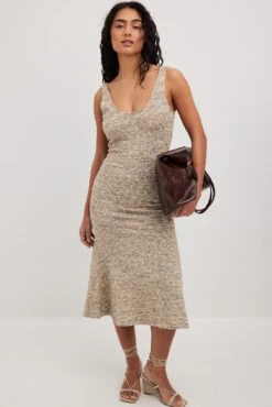 Flowy Bottom Melange Dress