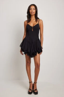 NA-KD Frill Hem Detail Mini Dress -Na-Kd nakd frill hem detail mini dress 1018 009790 0002 12183