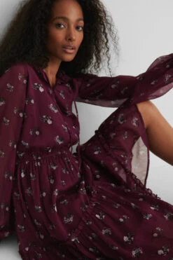 Frill Neck Midi Dress -Na-Kd nakd frill neck midi dress 1014 001080 0326 04g