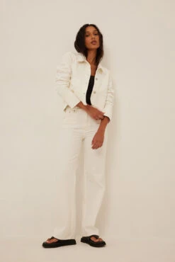 NA-KD Front Pocket Cropped Denim Jacket -Na-Kd nakd front pocket cropped denim jacket 1100 006499 0260 01c