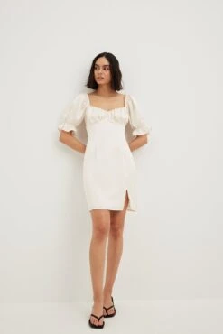 Na-Kd -Na-Kd nakd gathered chest slit mini dress 1014 001589 0021 2459