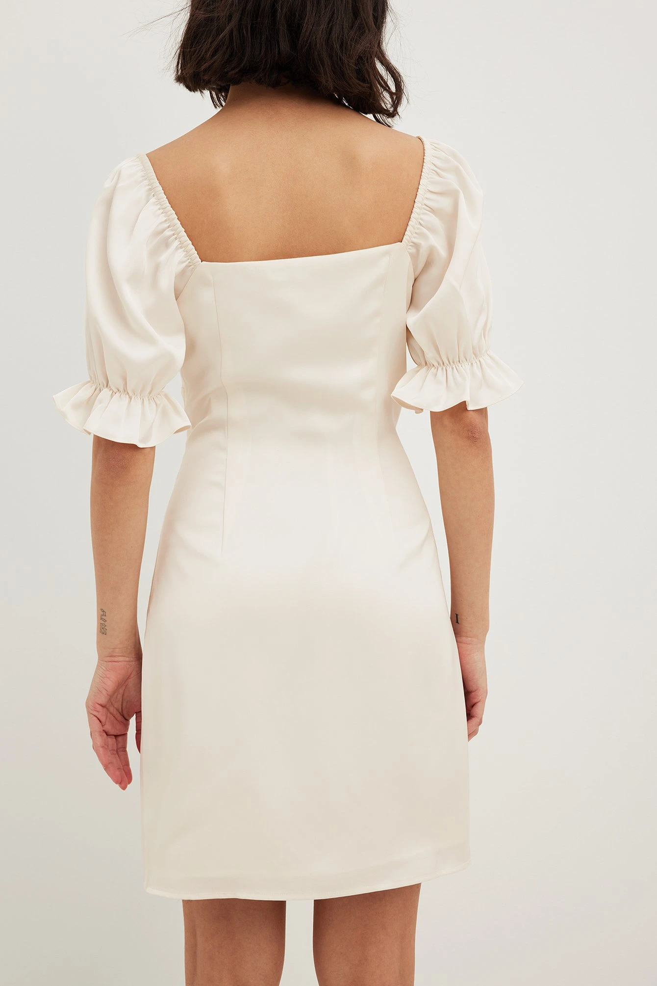 Gathered Chest Slit Mini Dress 5 Gathered Chest Slit Mini Dress - Image 3