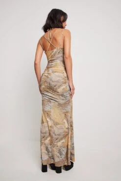 Gathered Chest Straps Detail Maxi Dress -Na-Kd nakd gathered chest straps detail maxi dress 1686 000101 0373 10516