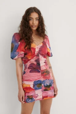 Gathered Mini Cotton Dress -Na-Kd nakd gathered mini cotton dress 1018 007311 5542 03j