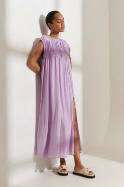 Gathered Neck Flowy Dress -Na-Kd nakd gathered neck flowy dress 1100 004169 0208 01c