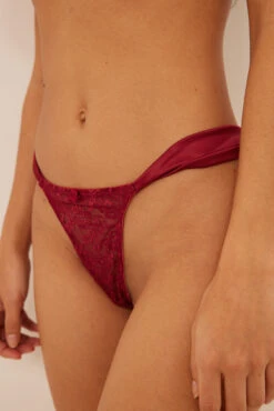 Gathered Satin Strap Lace Thong -Na-Kd nakd gathered satin strap lace thong 1013 001096 021246541