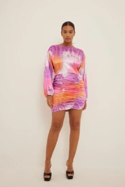 Gathered Skirt Satin Mini Dress -Na-Kd nakd gathered skirt satin mini dress 1018 009851 0493 3217