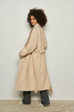 Herringbone Oversized Belted Coat