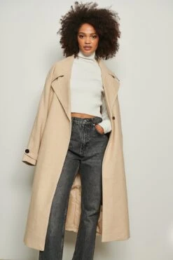Na-Kd -Na-Kd nakd herringbone oversized belted coat 1018 008518 0005 04g