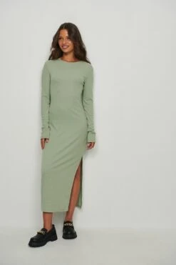 NA-KD High Neck Slit Dress -Na-Kd nakd high 0neck slit dress 1100 004281 0052 01c 1