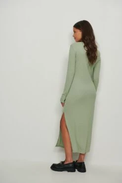 NA-KD High Neck Slit Dress -Na-Kd nakd high 0neck slit dress 1100 004281 0052 02d 1