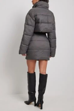 High Collar Padded Cropped Jacket -Na-Kd nakd high collar padded cropped jacket 1692 000114 0366 32012