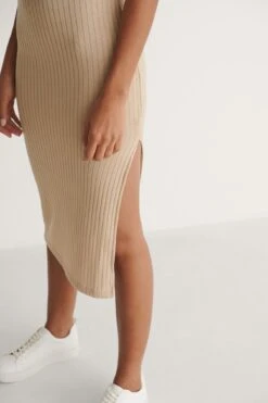 High Neck Rib Sleeveless Dress -Na-Kd nakd high neck rib sleeveless dress 1100 004615 0005 04g
