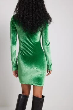 High Neck Velvet Mini Dress -Na-Kd nakd high neck velvet mini dress 1017 002116 0010 2906 1
