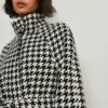 NA-KD Recycled Houndstooth Belted Coat -Na-Kd nakd houndstooth belted coat 1018 007799 0464 03g