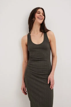 Irregular Rib Midi Dress -Na-Kd nakd irregular rib midi dress 1018 010397 0008 17597