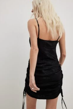 NA-KD Jacquard Drawstring Mini Dress -Na-Kd nakd jacquard drawstring mini dress 1100 006860 0002 27622