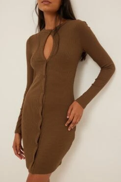 NA-KD Keyhole Button Detail Dress -Na-Kd nakd keyhole button detail dress 1100 006119 0017 3129