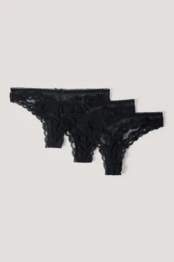 Lace Basic Thong 3-pack