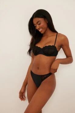 Lace Cup Striped Micro Bra