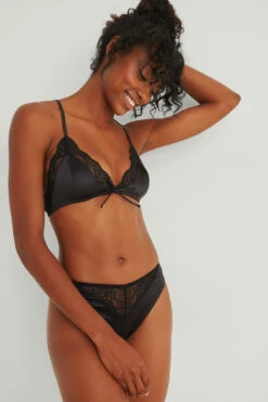 Lace Detail Satin Triangle Bra -Na-Kd nakd lace detail satin triangle bra 1013 000914 0002 03j r