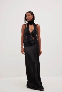 Lace Front Detail Satin Top -Na-Kd nakd lace front detail satin top 1017 002134 0002 0382 01c