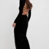 Lacing Back Detail Velvet Dress -Na-Kd nakd lacing back detail velvet dress 1017 002017 0002 2666
