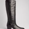 Leather Knee High Western Boots -Na-Kd nakd leather knee high western boots 1055 001308 0002 5725copy