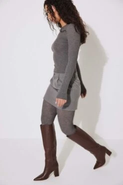 Leather Pointy Block Heel Boots -Na-Kd nakd leather pointy block heel boots 1055 001340 1334 58025