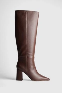 Leather Pointy Block Heel Boots -Na-Kd nakd leather pointy block heel boots 1055 001340 1334 05041