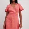 Linen Flowy Tie Back Mini Dress -Na-Kd nakd linen flowy tie back mini dress 1014 001508 0891 10043