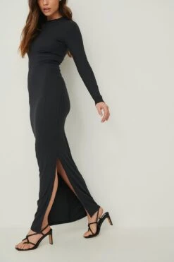 Recycled Long Sleeve Ribbed Maxi Dress 8 Recycled Long Sleeve Ribbed Maxi Dress -Na-Kd nakd long sleeve ribbed maxi dress 1044 000259 0002 02c