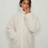 Long Zipped Teddy Jacket -Na-Kd nakd long zipper teddy jacket 1018 007890 0260 01a