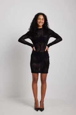 Mesh Velvet Mini Dress -Na-Kd nakd mesh velvet mini dress 1017 002179 0002 3174