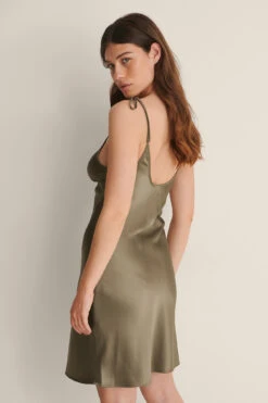 Recycled Mini Tie Shoulder Satin Dress -Na-Kd nakd mini tie shoulder satin dress 1017 001030 0119 02k