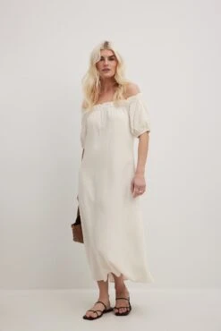 Off Shoulder Flowy Midi Dress