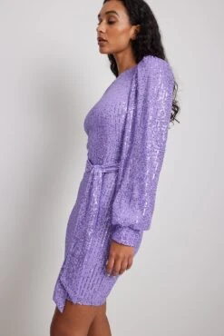 One Shoulder Belted Sequin Dress -Na-Kd nakd one shoulder belted sequin dress 1017 002011 0208 24173