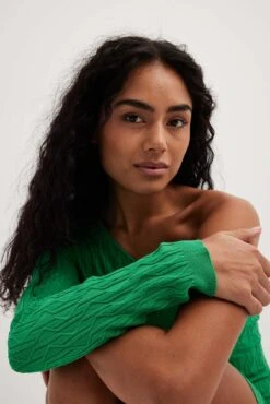 NA-KD One Shoulder Pattern Knitted Mini Dress -Na-Kd nakd one shoulder pattern knitted mini dress 1100 006368 0010 12783